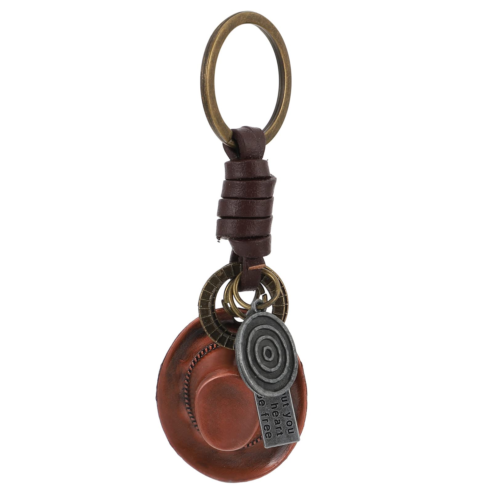 ifundom Yellowstone Merchandise Bronze Hat Keychain Leather Car Key Accessory for Men Women Boot