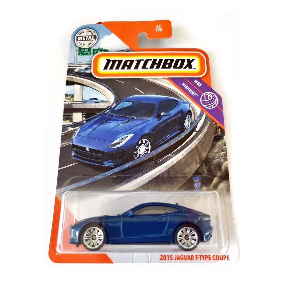 Matchbox 2015 Jaguar F-Type Coupe Blue MBX Highway Short Card 1:64