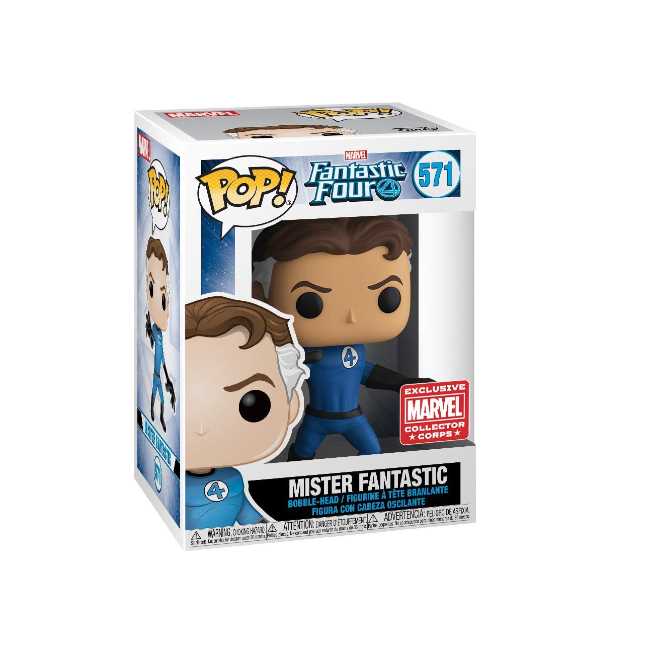 POP! Marvel Collector Corps Exclusive Fantastic Four 571 Mister Fantastic w/ Protective Case