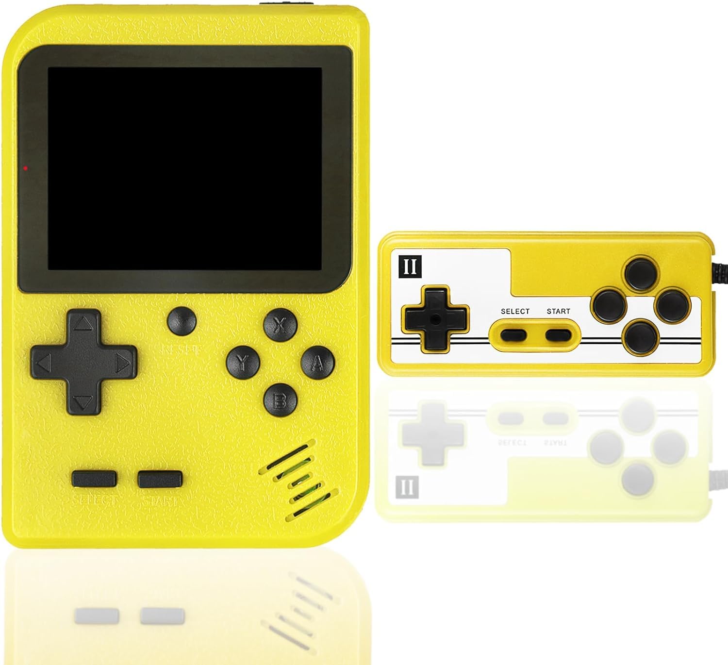 Retro Handheld Game Consoles - Mini Retro Video Game Console 500 Classical Games Support Connecting TV (Yellow)