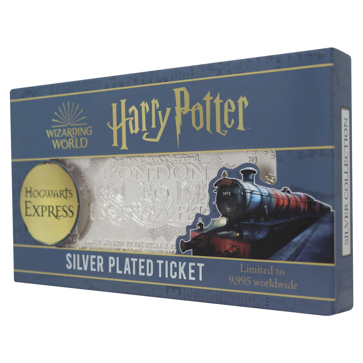 Fanattik THG-HP25 Limited Edition Replica Silver Plated Hogwarts Express Train Ticket