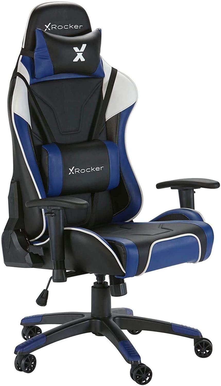 X-Rocker Agility Gaming Chair, High Back Ergonomic Racing Computer Chair with Adjustable Lumbar Support and Headrest, 3D Armrests, Adjustable Height and Swivel Chair Base Office Chair - BLUE