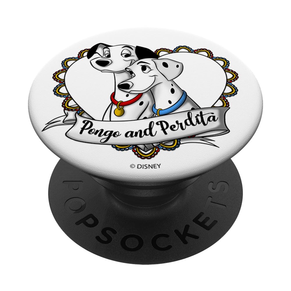 Disney 101 Dalmatians Pongo and Perdita Heart Portrait PopSockets Swappable PopGrip