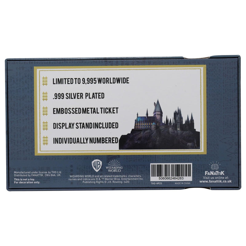 Fanattik THG-HP25 Limited Edition Replica Silver Plated Hogwarts Express Train Ticket