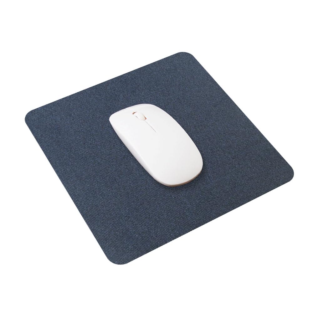 SenseAGE Slim Mouse Mat for Home/Office, Portable Mouse Pad for Computer & Laptop, Seamless Clothing, Precise Control, Non-Slip Base, Compatible with Laser and Optical Mouse, 22 x 22cm, Dark Blue