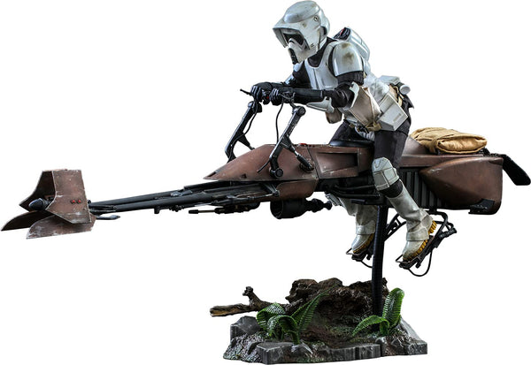 Hot Toys 1:6 Scout Trooper and Speeder Bike Set - Star Wars: Return of the Jedi, White