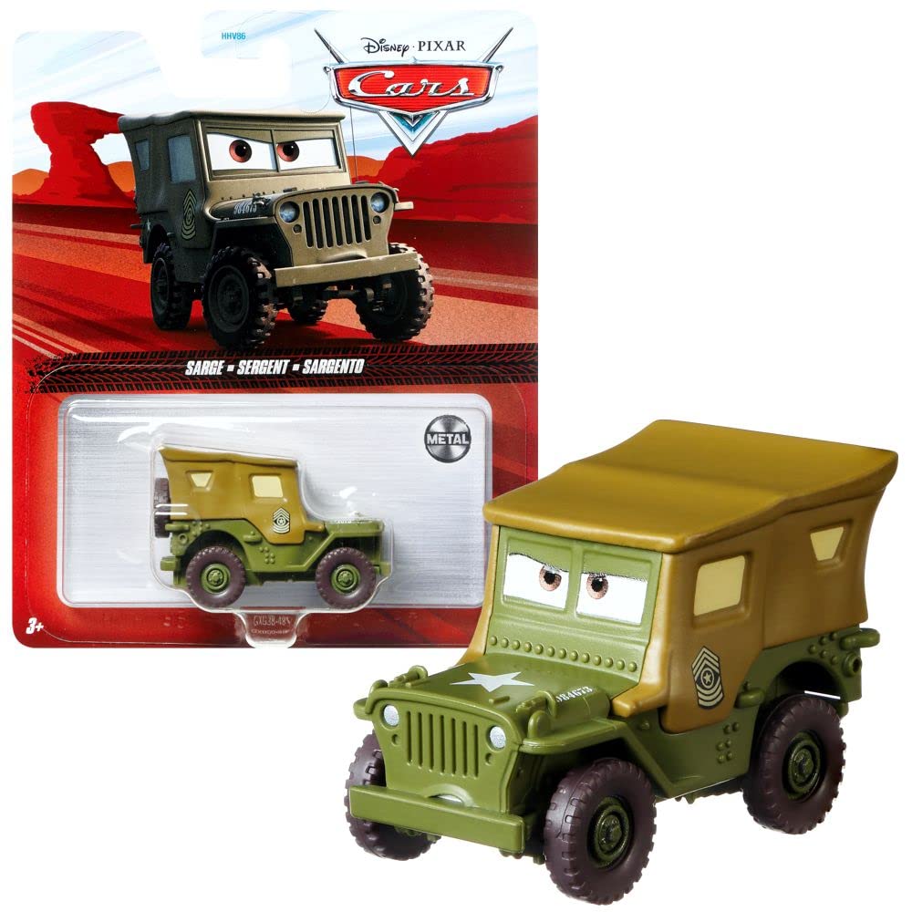 Mattel Selection Vehicles Racing Style Disney Cars Die Cast 1:55 Car, Type: Sarge, (CDXV59)