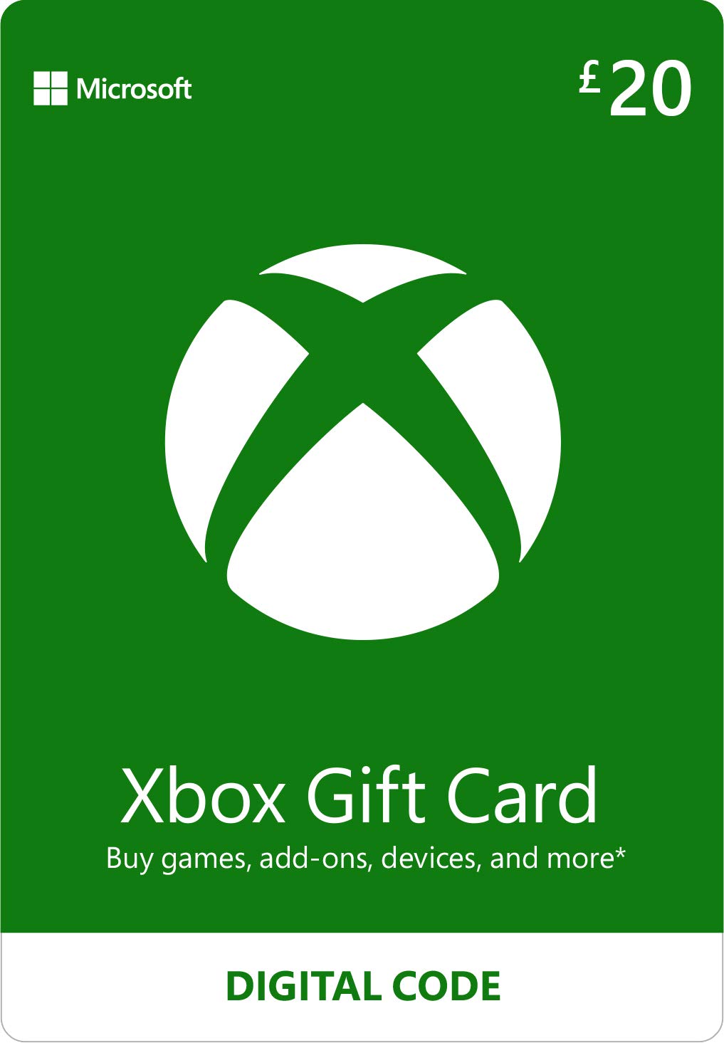 Xbox Gift Card | 20 GBP | Digital Voucher | Xbox One, Series S|X & Windows | (Download Code)