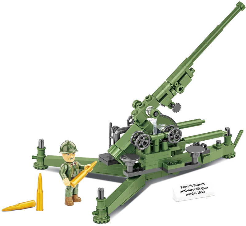 COBI 2294 Historical Collection WWII Canon de 90 mm Model 1939 Anti-Aircraft Building Blocks, Various