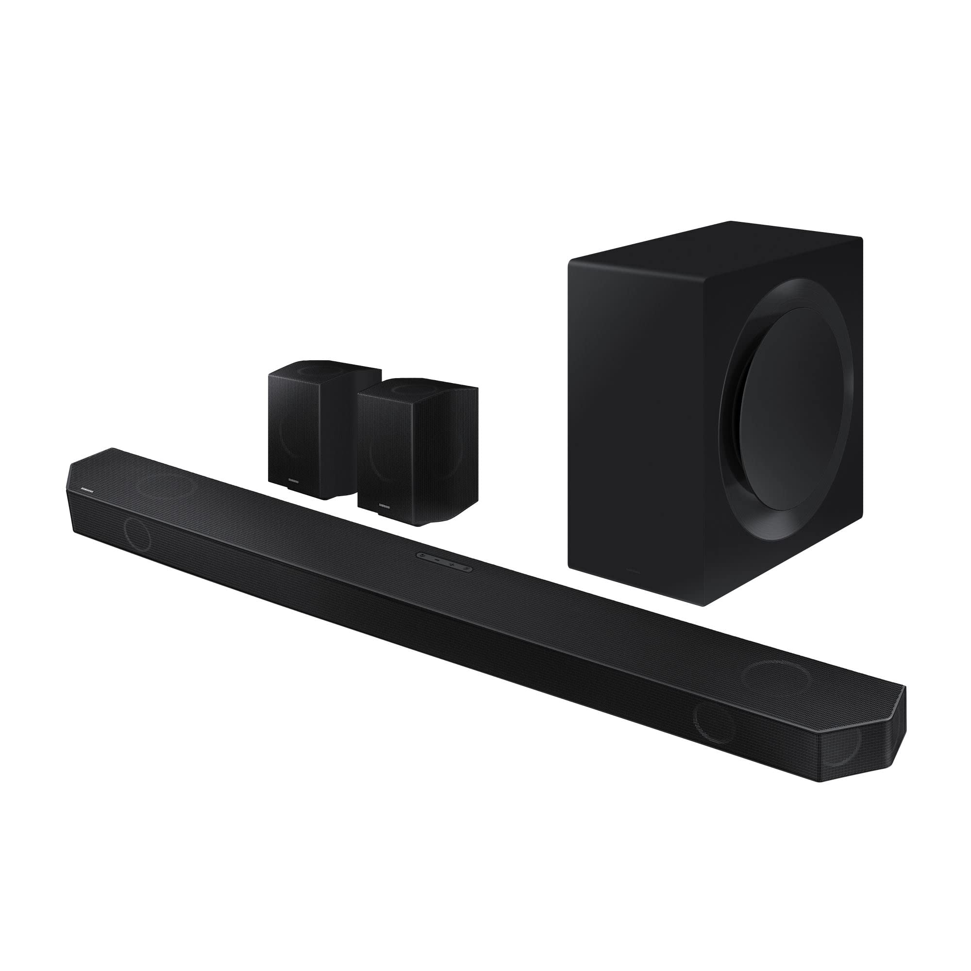 Samsung Q990B Soundbar Speaker (2022) - 11.1.4ch 3D Object Tracking Surround Sound System With Wireless Dolby Atmos DTS:X & Alexa Built-In, Rear Speakers & Subwoofer With Night & Voice Enhancement