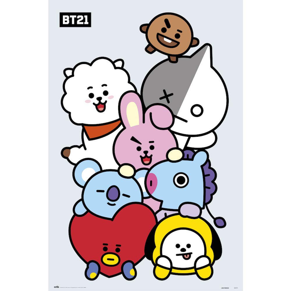 Grupo Erik BT21 Characters - 36 x 24 inches / 91.5 x 61 cm - Shipped Rolled Up - Cool Posters - Art Poster - Posters & Prints - Wall Posters