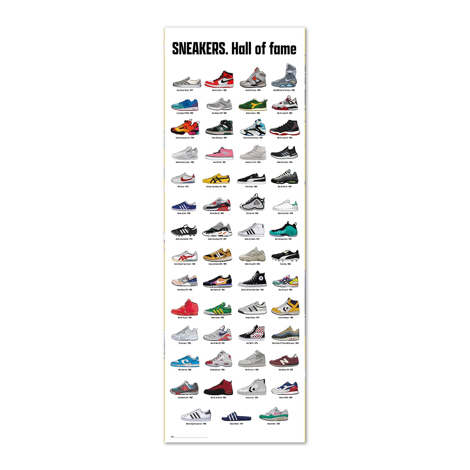 Grupo Erik Sneakers Hall Of Fame Poster - 20.8 x 62.2 inches / 53 x 158 cm - Shipped Rolled Up - Cool Posters - Art Poster - Posters & Prints - Door Posters