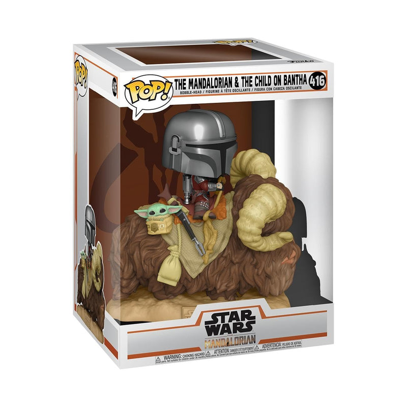 Funko Pop! Deluxe: Star Wars: the Mandalorian - Mando on Bantha With Grogu (the Child, Baby Yoda) - (Grogu (the Child, Baby Yoda), Baby Yoda) - Collectable Vinyl Figure - Gift Idea - TV Fans