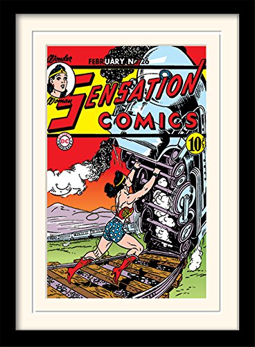 DC Comics Wonder Woman 30 X 40 cm "Sensation Comics" Mounted And Framed Print