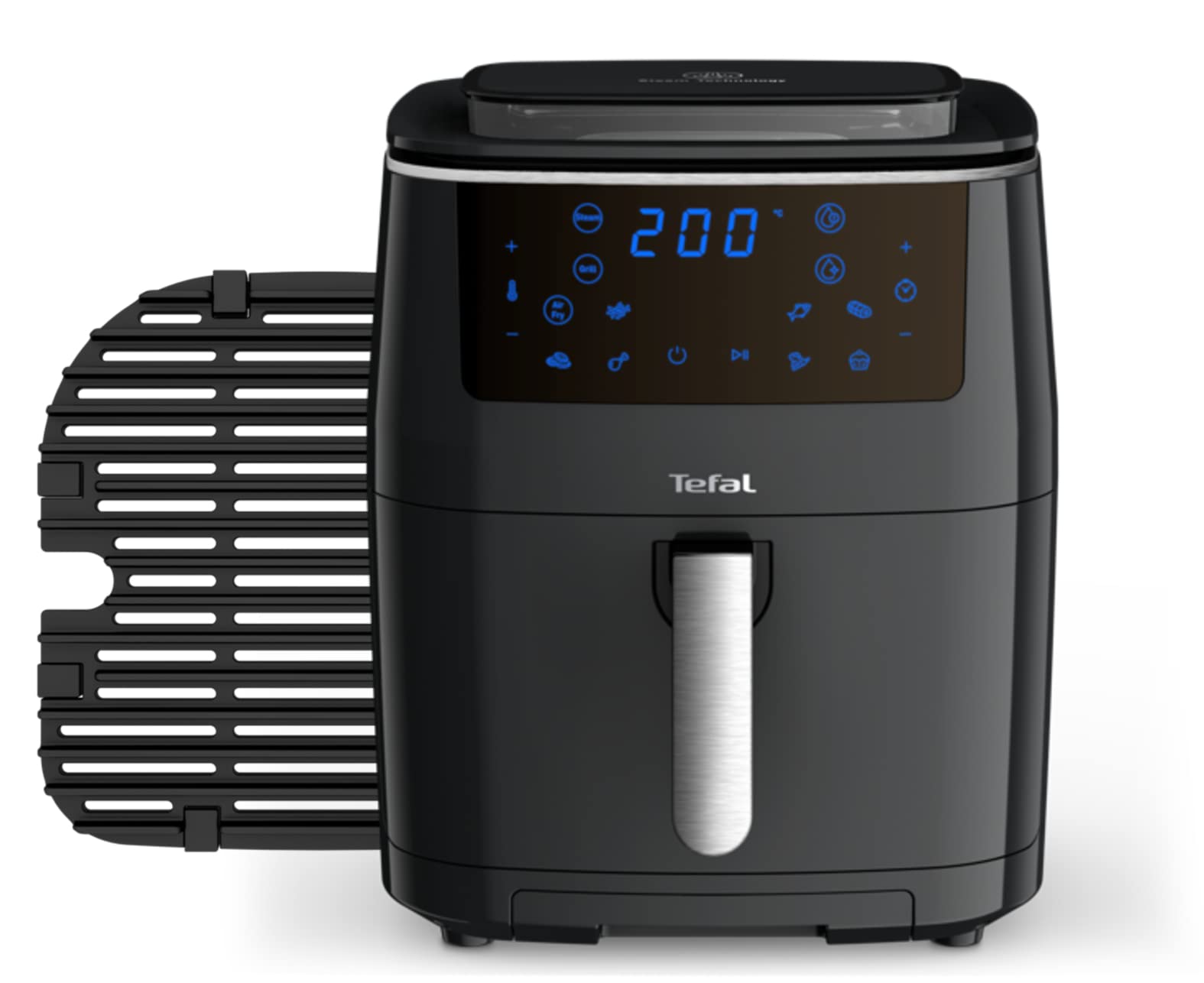 Tefal Easy Fry 3-in-1 XXL Digital Air Fryer, Grill and Steamer 6.2L Capacity 7 Programs inc Dehydrator Black FW201, 1700 W