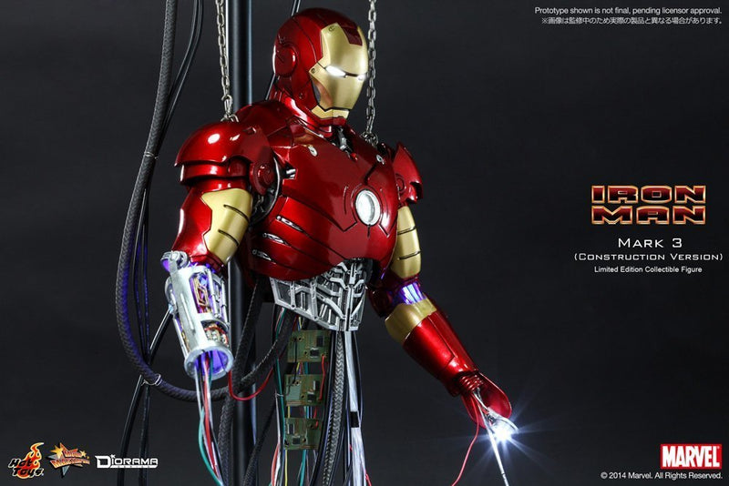 Hot Toys 1:6 Scale Iron Man Mk III Construction Version Diorama