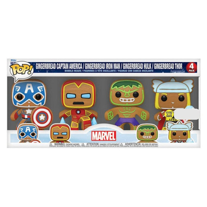 Funko POP! 4 Pack Captain America & Iron Man & Hulk & Thor (Marvel) Special Edition (Glows in The Dark) (FUN66845)