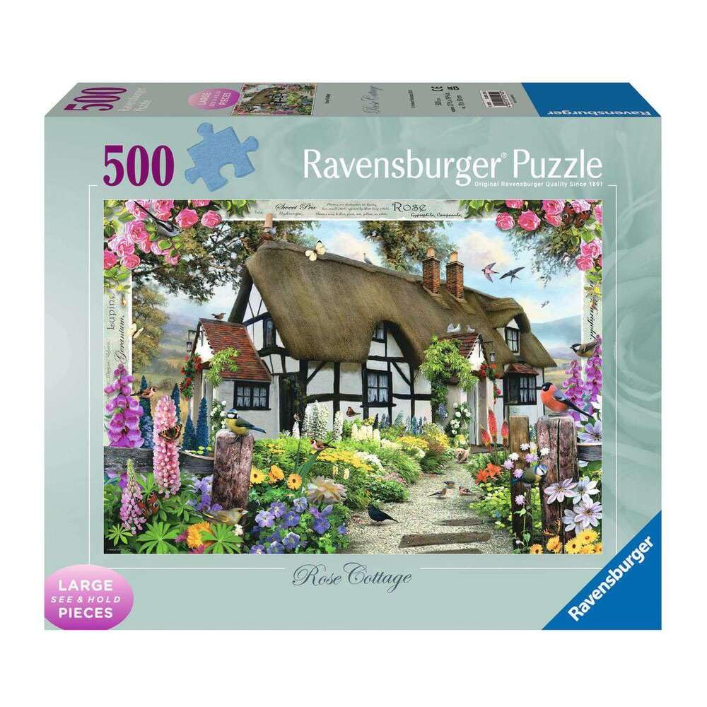 Ravensburger Rose Cottage 500 Piece Jigsaw Puzzle for Adults and Kids Age 10 Years Up - Large Format