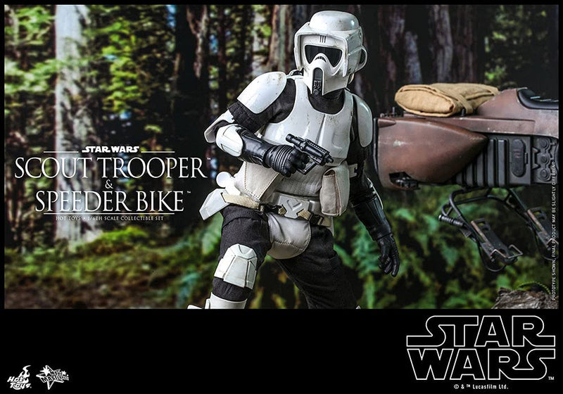 Hot Toys 1:6 Scout Trooper and Speeder Bike Set - Star Wars: Return of the Jedi, White