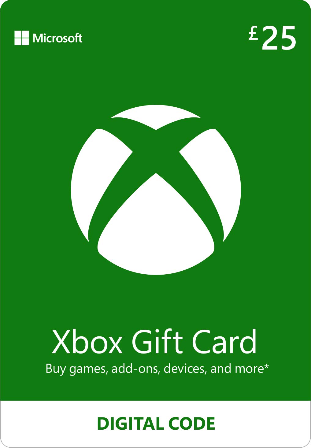 Xbox Gift Card | 25 GBP | Digital Voucher | Xbox One, Series S|X & Windows | (Download Code)