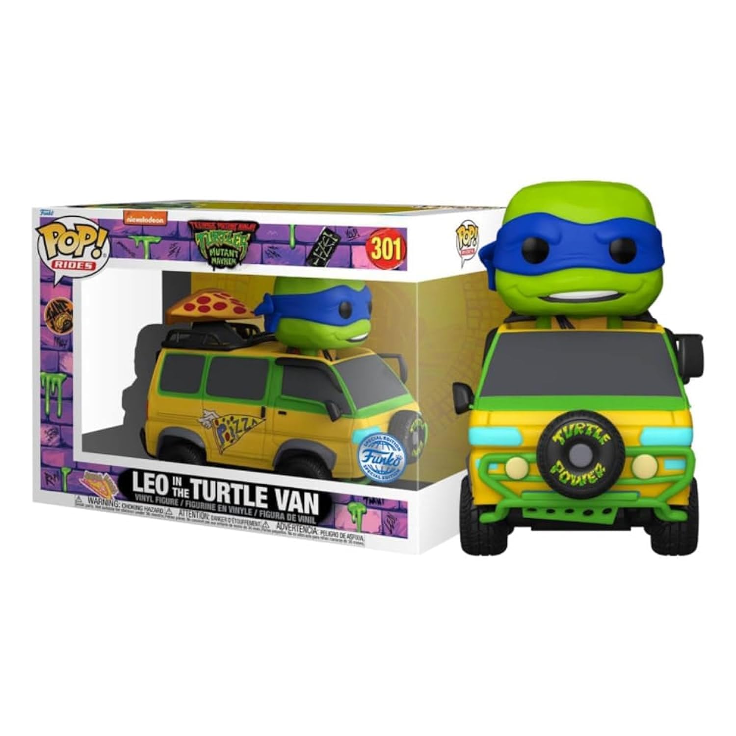 Funko Pop Ride SUPDLX! Film Teenage Mutant Ninja Turtle - Leonardo in Van (Exc), Collectible Vinyl Figure - 73578