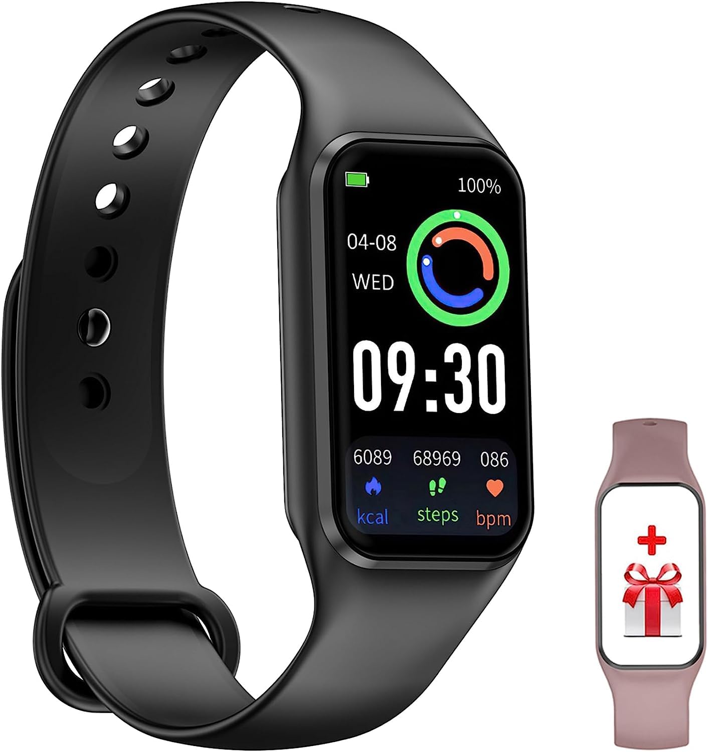 Smart Watch for Men Women - Blood Oxygen, Calorie Step Counter, Heart Rate Sleep Monitor, 24 Sport Modes 1,47 Inch HD Screen, iP68 Waterproof, Compatible with Android and iOS Phones (Upgraded Version)