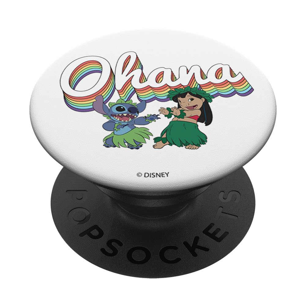 Disney Lilo & Stitch Rainbow Ohana Word Stack PopSockets Swappable PopGrip