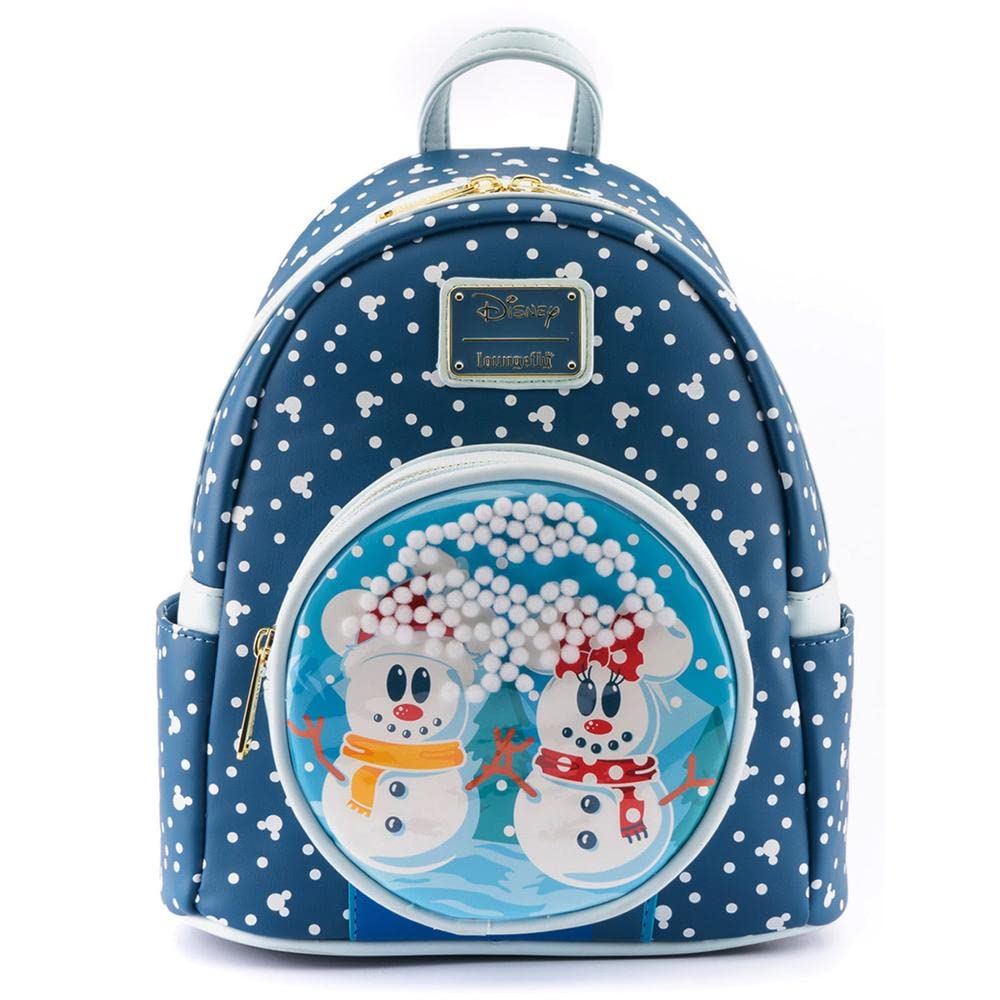 Loungefly: Disney - Mickey & Minnie - Snowman Minnie Mickey Snow Globe Mini Backpack