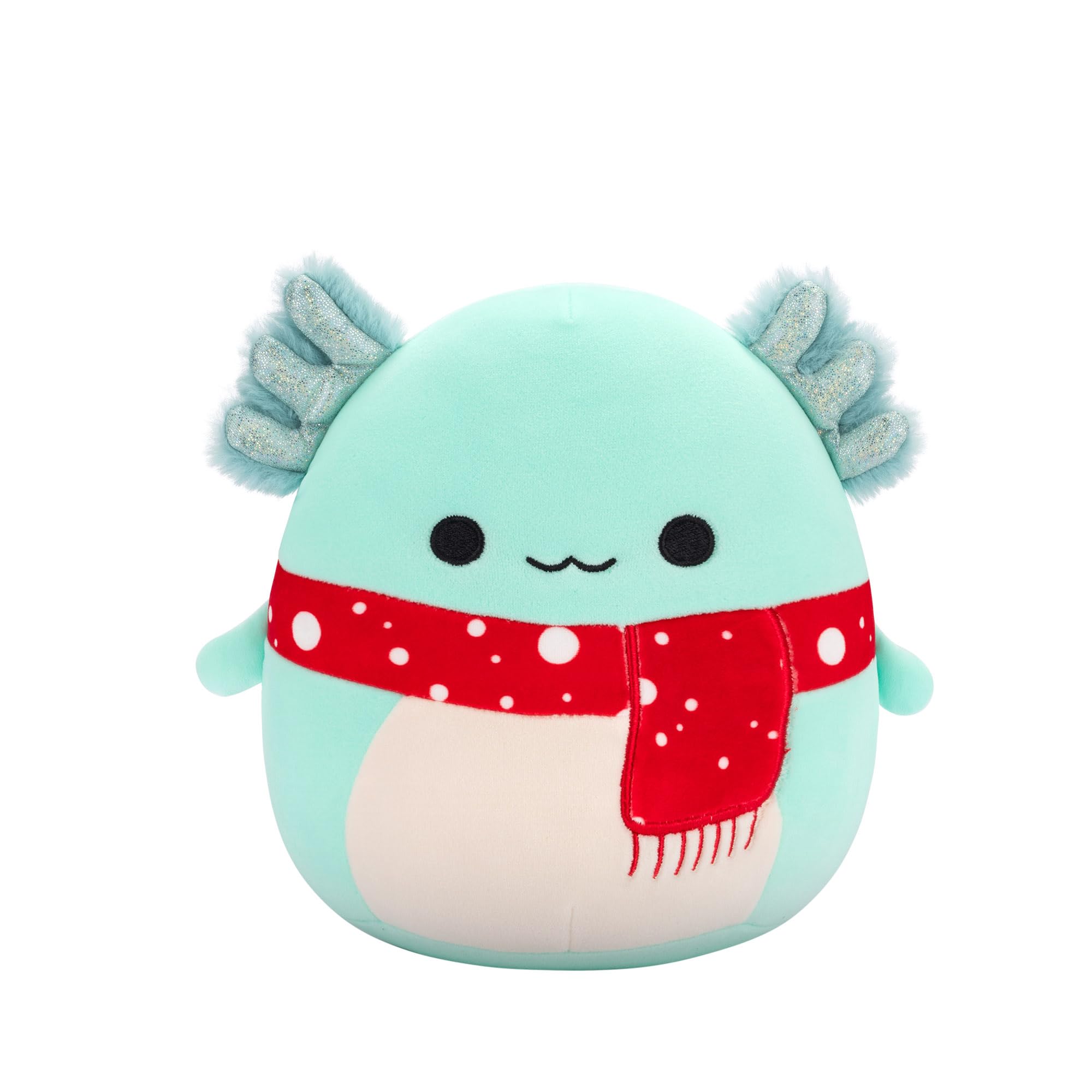 Squishmallows Original 7.5-Inch Richie the Teal Axolotl with Red Spotted Scarf