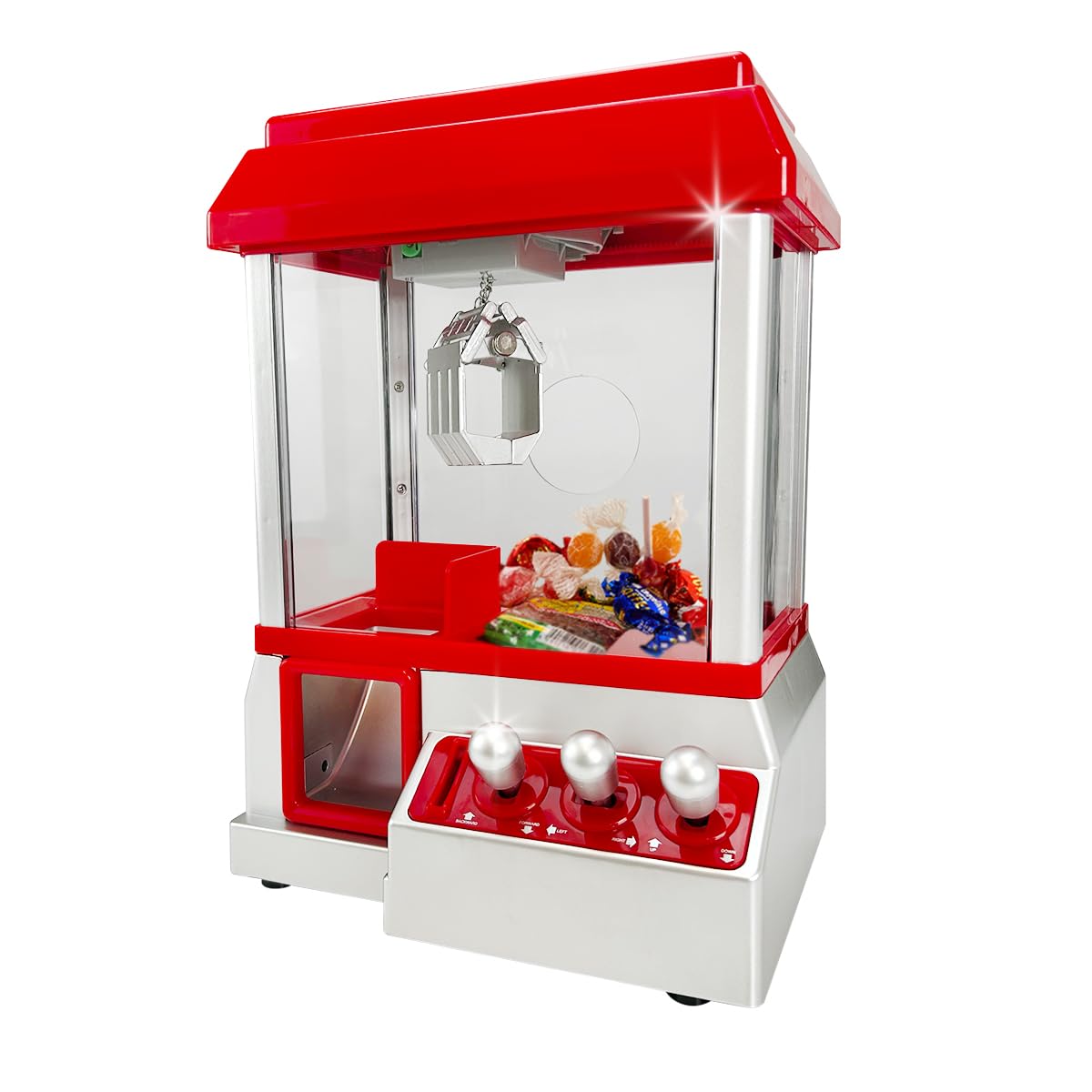 Candy Grabber Machine Toy - For Kids Parties, Retro Fun Arcade Claw Crane Game Dispenser Grab Gadget Prize | For Treats, Chocolate, Sweets, Small Toys | 24 Coins, Novelty Gift For Xmas Party