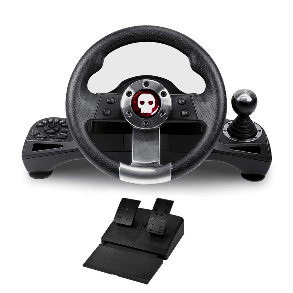 Numskull Next-Gen Pro Racing Wheel with Pedals and Shifter - Compatible with Xbox Series X|S, Xbox One, PS4, Nintendo Switch and PC - Realistic Steering Wheel Controller Accessory