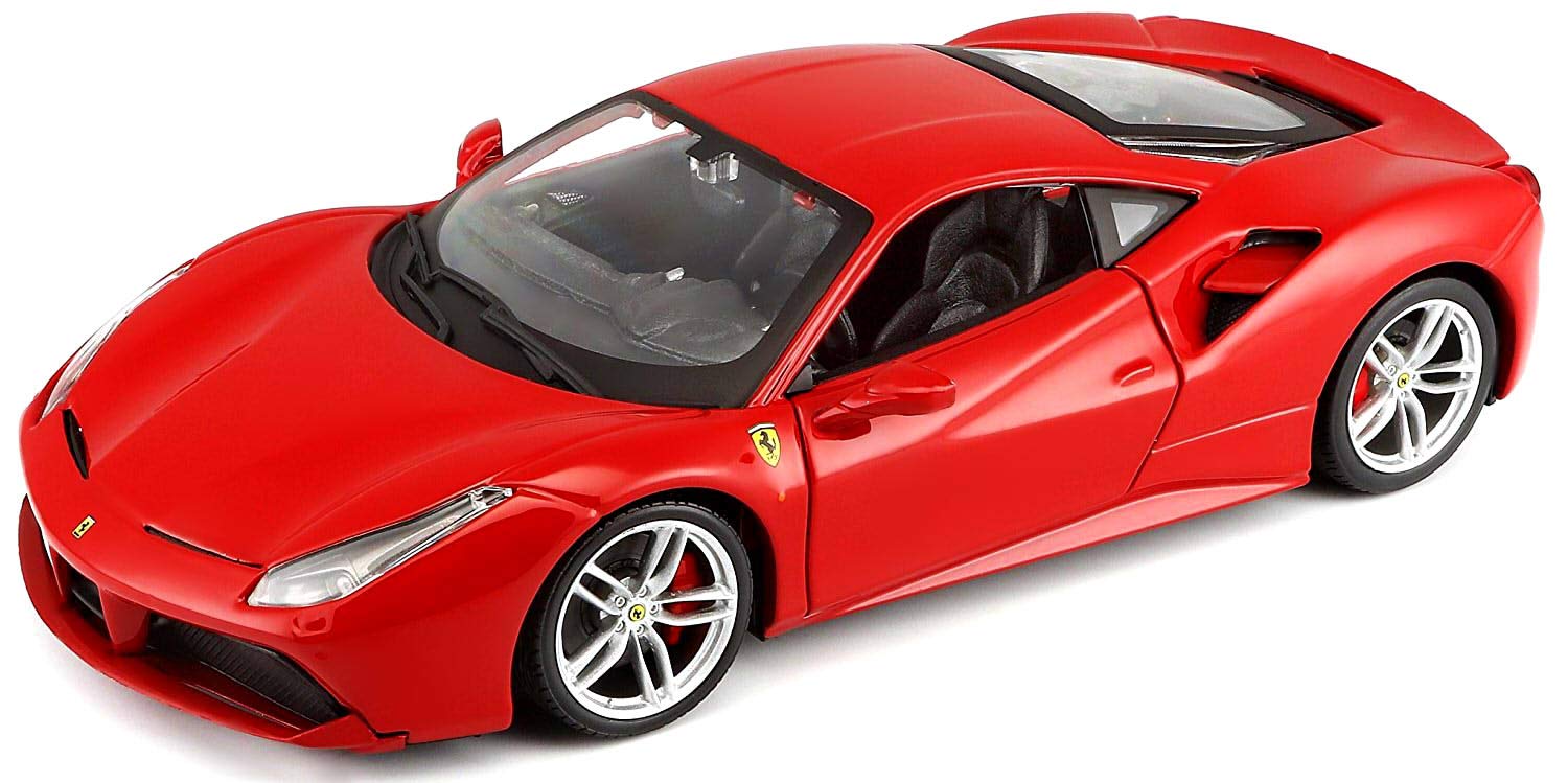 Bburago 18-26013RD Ferrari 1:24 Race and Play 488 GTB, Red, Large