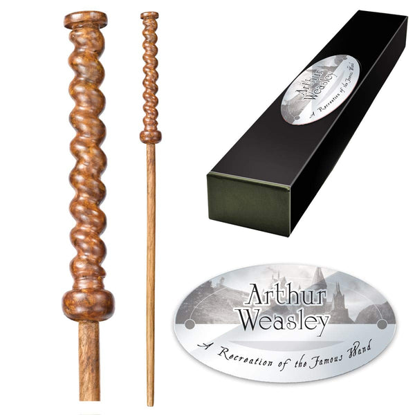 The Noble Collection - Arthur Weasley Character Wand - 16in (40cm) Wizarding World Wand With Name Tag - Harry Potter Film Set Movie Props Wands