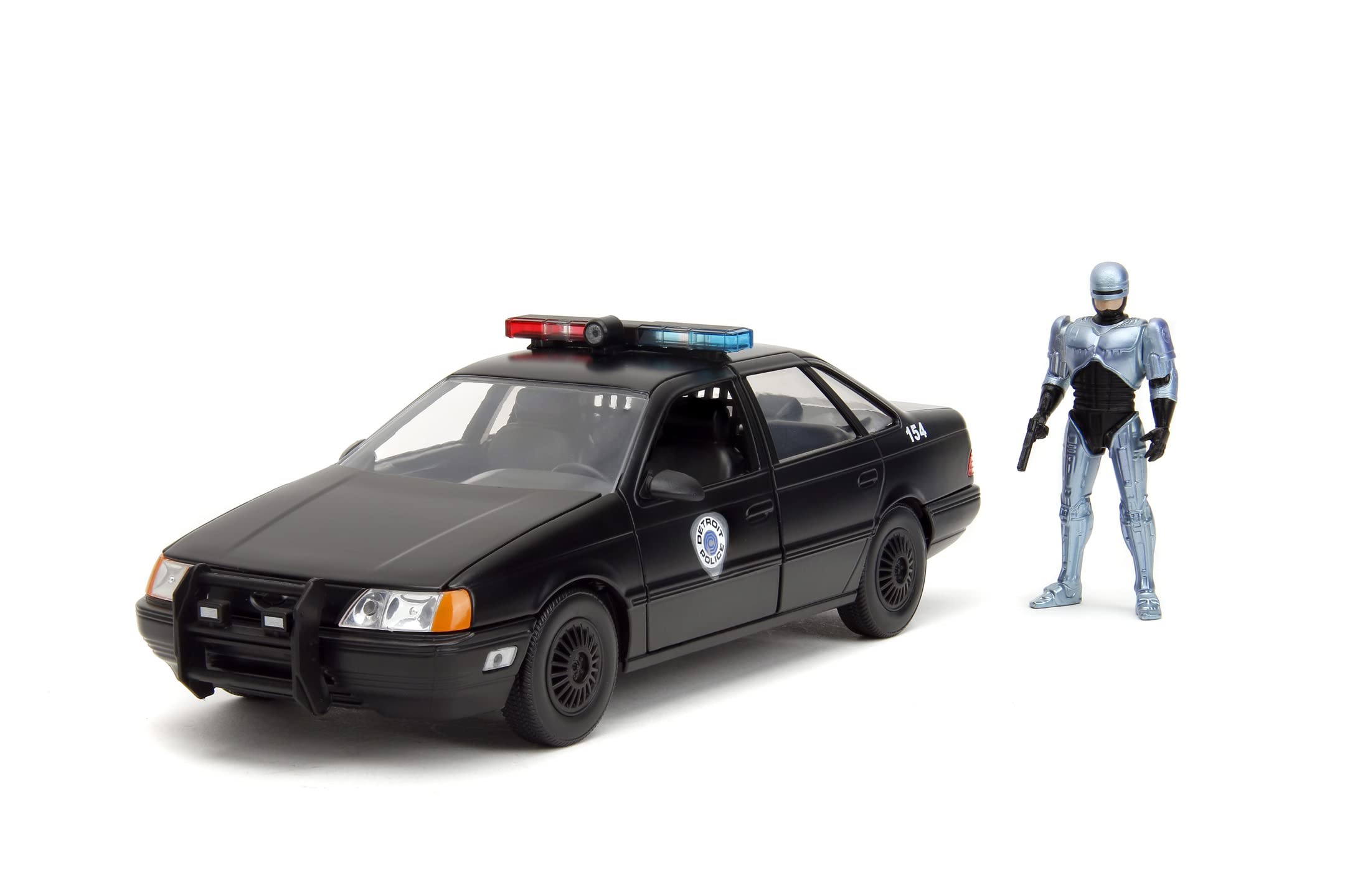 Jada ROBOCOP 1986 FORD TAURS 1:24 Die-Cast Car play or gift and for a collection for both Kids and Adults,Black