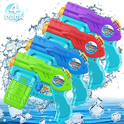 Water Guns for Kids Boys Girls, Outdoor toys 4 Pack Water Pistol Guns, Garden Toys for Water Fun, Swimming Pool Toys Water Toys for 3 4 5 6 7 Years Old Kids