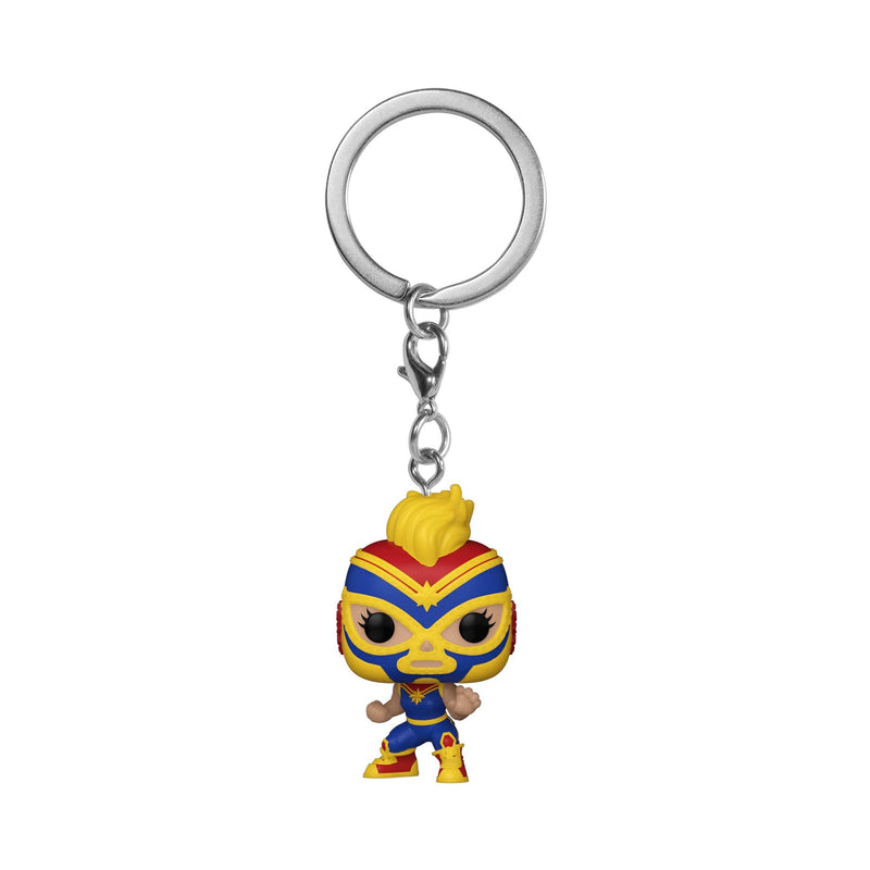 Funko Marvel Luchadores Captain Marvel - Keychain - Collectable Vinyl Mini Figure Novelty Keyring - Stocking Filler - Gift Idea - Official Merchandise - Comic Books Fans - Minifigure