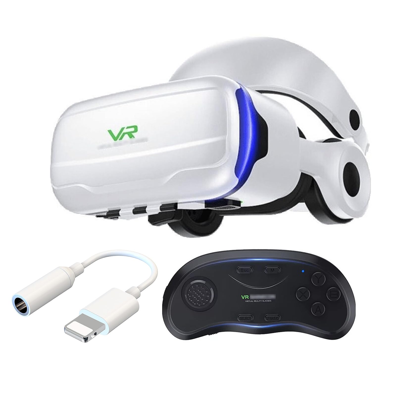 2022 Newest Virtual Reality Headset, VR Headset with Controller and Headset for Kids Adult Play 3D Game Movies (4.7.5 To 6.5 Inches), Universal VR Glasses Set for IPhone Samsung and Android Phone