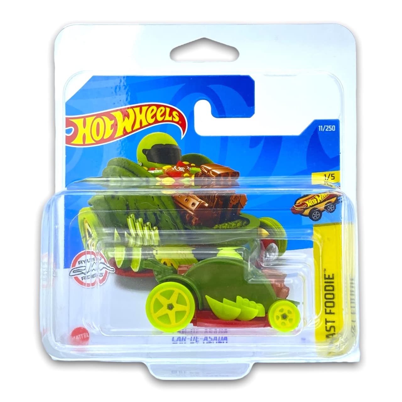 Hot Wheels Car-De-Asada (Green) 1/5 Fast Foodie 2022-11/250 (Short Card) *** COMES IN A KLAS CAR KEEPER PROTECTIVE COLLECTORS CASE *** HCW72