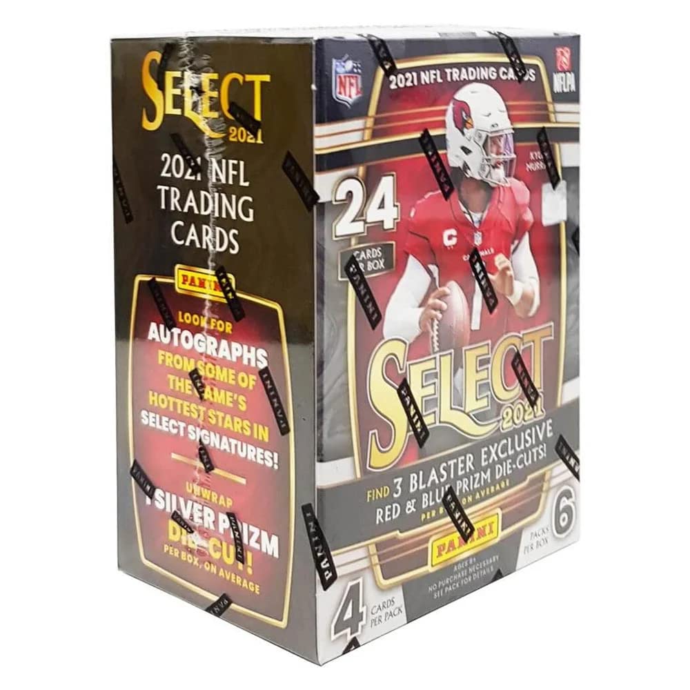 Panini 2021 Select Football NFL Blaster Box - 24 Trading Cards - Exclusive Red & Blue Prizm Die-Cuts