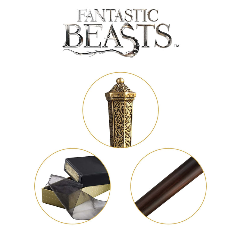 The Noble Collection Fantastic Beasts Corvus Lestrange's Wand in Collector’s Box - 13.5in (34cm) Wizarding World Wand - Officially Licensed Film Set Movie Props Wands Gifts