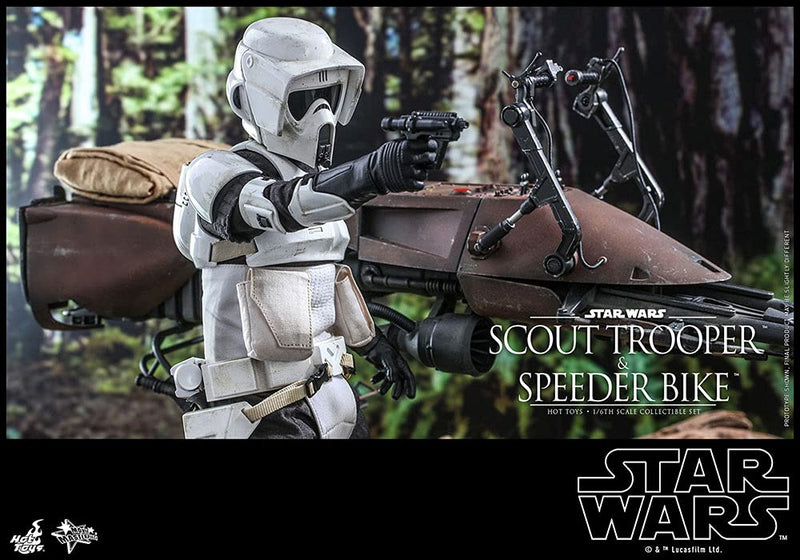 Hot Toys 1:6 Scout Trooper and Speeder Bike Set - Star Wars: Return of the Jedi, White