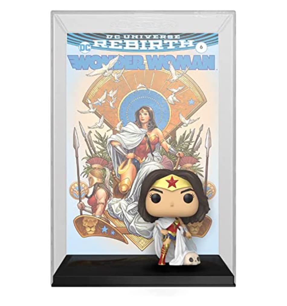 Funko Pop! Vinyl Comic Cover: Wonder Woman 80th - Wonder Woman - (Rebirth) on Throne - DC Comics - Collectable Vinyl Figure - Gift Idea - Official Merchandise - Toys for Kids & Adults