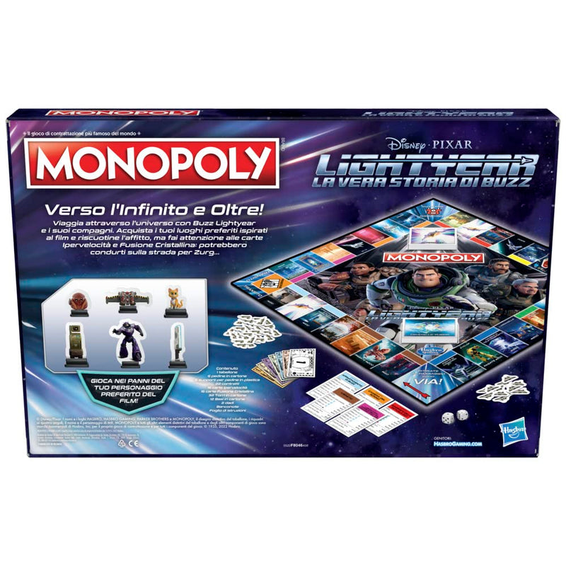 Hasbro Gaming Monopoly Lightyear Edition by Disney Pixar, Board Game, Gifts for Ages 8 and up, Multi, One Size