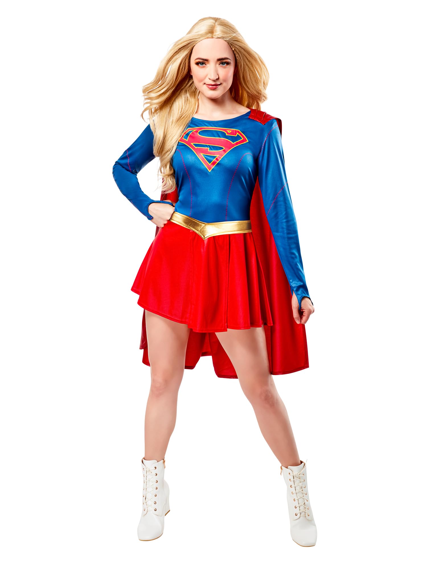 Rubie's Official Supergirl Ladies Fancy Dress, Blue/Red, L