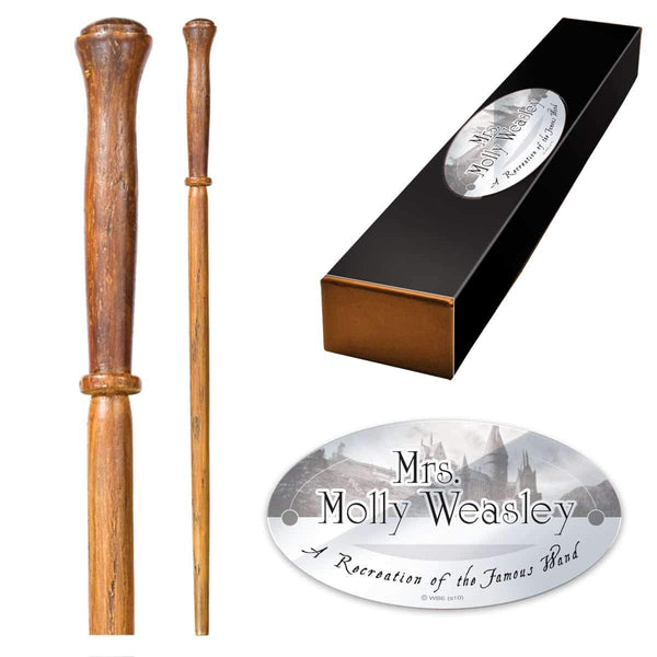 The Noble Collection - Molly Weasley Character Wand - 15in (37cm) Wizarding World Wand With Name Tag - Harry Potter Film Set Movie Props Wands