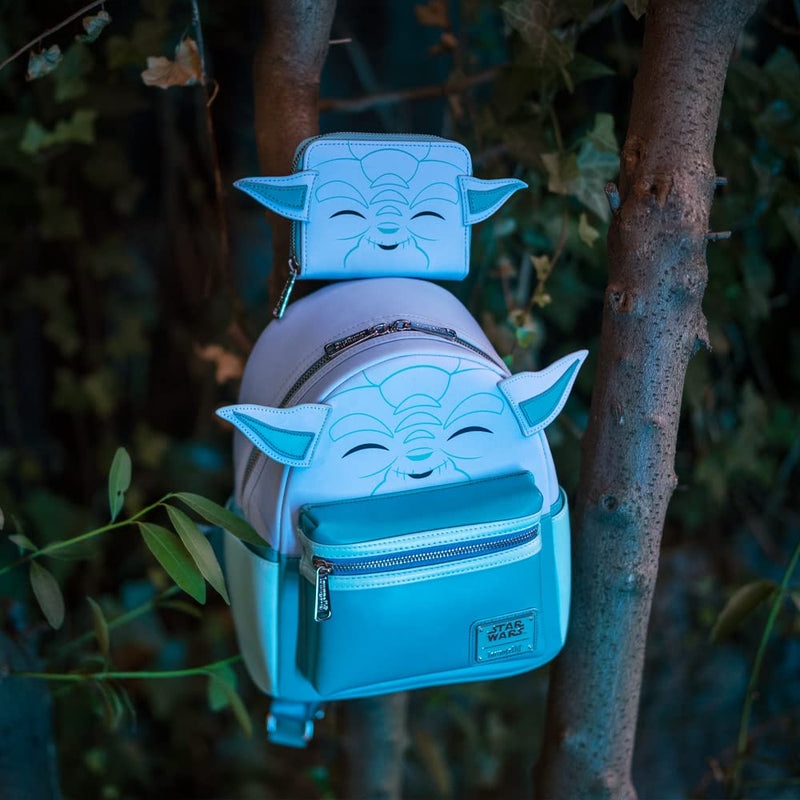 Loungefly Disney - Star Wars - Hologram Yoda - Backpack - Amazon Exclusive - Premium Vegan Leather - Gift Idea - Official Merchandise - for Boys, Girls Men and Women - Movies Fans