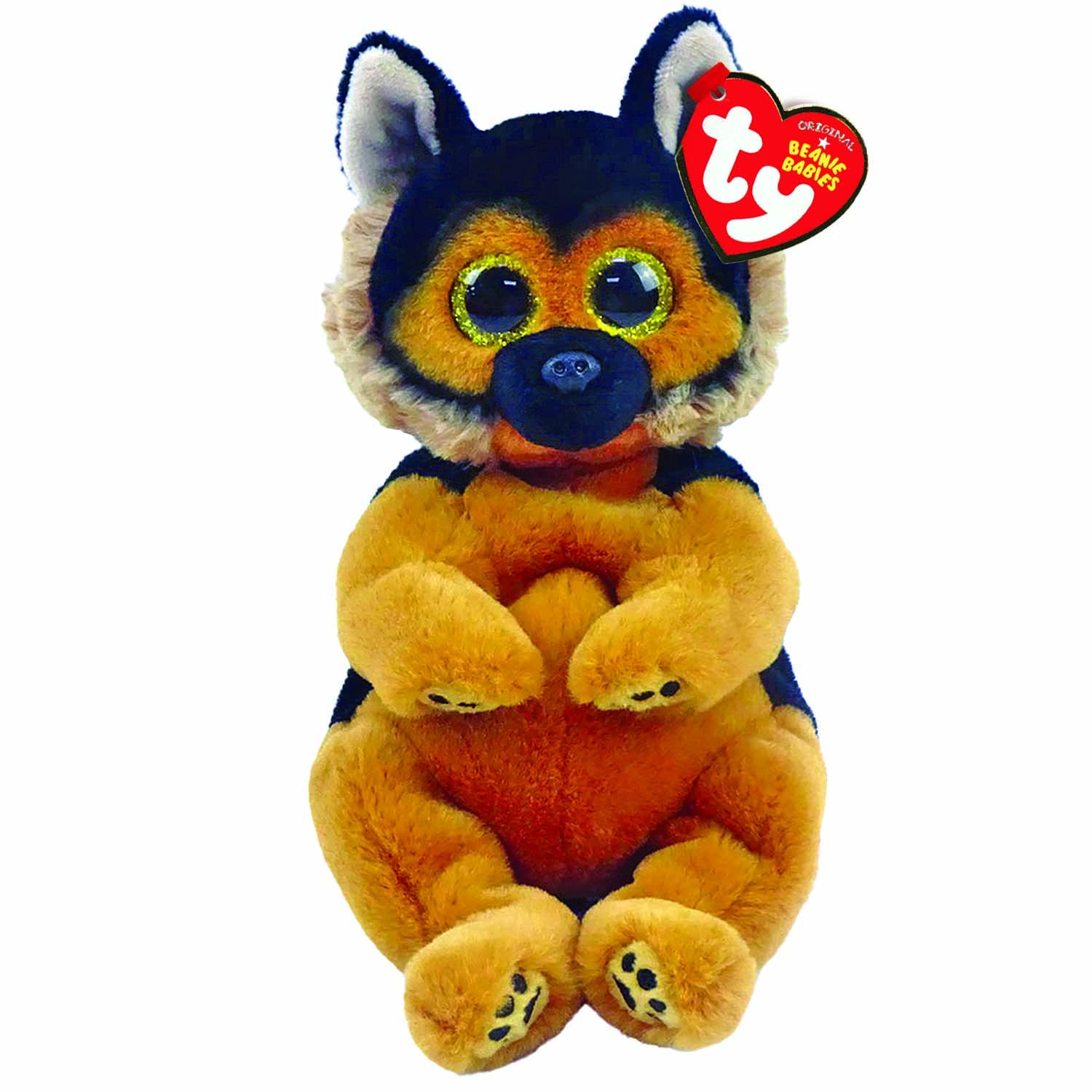 TY Toys Beanie Babies German Shepherd Ace - 15 CM, Black/Brown,2009123