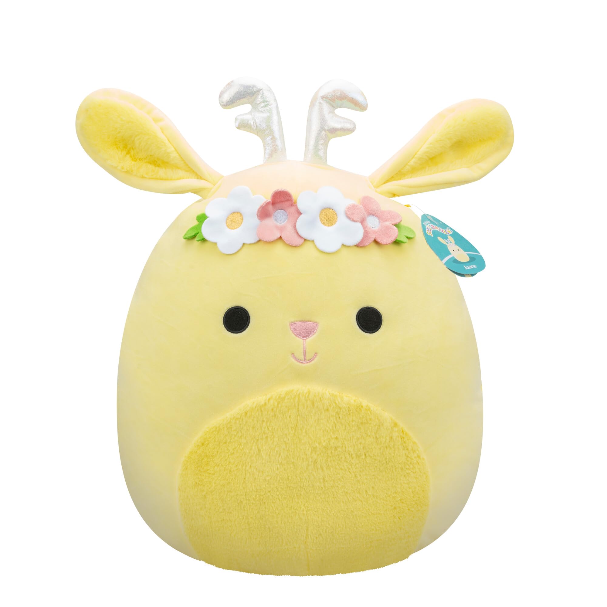 Squishmallows SQCR05474 16-Inch-Juana The Light Yellow Jackalope, Multicolour