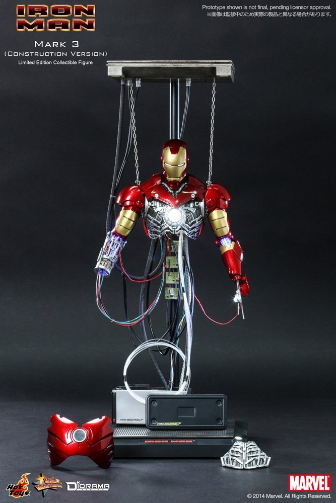 Hot Toys 1:6 Scale Iron Man Mk III Construction Version Diorama