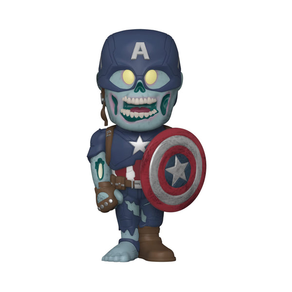 Funko Vinyl SODA, Marvel, What If? Zombie Captain America, Glow In the Dark, 1/6 Odds for Rare Chase Variant, Marvel Comics, Collectable Vinyl Figure, Gift Idea, Official Merchandise